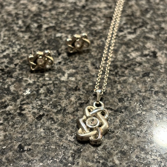 Silver Celtic Knot Earring & Necklace Set - Picture 2 of 2